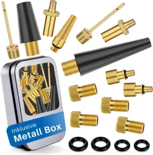 HiLo sports Fahrradventil Adapter Set [13 STK - Für alle Ventile] - Ventil Adapt