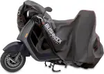 BUSHBOCK® Premium Abdeckplane für Motorräder/Motorroller mit Topcase - Kein Aufreißen mehr! - wasserdichte Abdeckhaube - Motorradplane