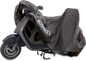 BUSHBOCK® Premium Abdeckplane für Motorräder/Motorroller mit Topcase - Kein Aufr
