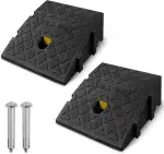 Bordsteinrampe, Hoch Bordsteinrampen Tragbar Aus Robustem Kunststoff, Rollstuhlrampe FüR Auto, Fahrrad, Scooter, Motorrad, Rollstuhl, Rollator, Mit Erweiterungsbolzen (2, 13cm)