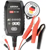 ABSINA Roller & Motorrad Batterieladegerät vollautomatisch mit 800mA - AGM Ladegerät 6V & 12V Ble...