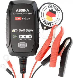 ABSINA Roller & Motorrad Batterieladegerät vollautomatisch mit 800mA - AGM Ladeg
