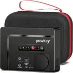 Powkey Tragbare Powerstation 26400mAh/97.68Wh Powerbank Steckdose mit 100W/230V AC Ausgang, 12V 8A DC, PD 65W USB C Externer Akku Power Station Camping Tablet Handy