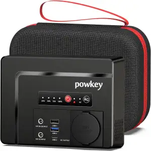 Powkey Tragbare Powerstation 26400mAh/97.68Wh Powerbank Steckdose mit 100W/230V 