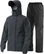 Coutyuyi Herren Regenanzug Wasserdichte Regenjacke Atmungsaktiver Leichter Regenmantel mit Kapuze Geeignete Regenkleidung für Freizeit, Outdoor-Sport, Golf, Wandern
