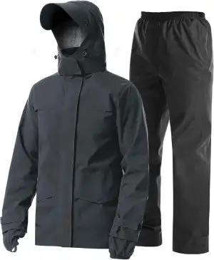 Coutyuyi Herren Regenanzug Wasserdichte Regenjacke Atmungsaktiver Leichter Regen