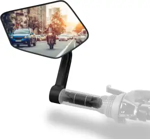 Xcelenze - Fahrradspiegel extra große Spiegelfläche |schlagfestes Echtglas| für 