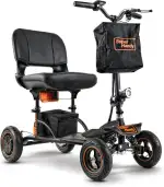 SuperHandy Explorer Mobilitätsroller – 4-Rad, 500W bürstenloser Motor, 48V Batterie, 159 kg Tragfähigkeit,Höchstgeschwindigkeit 8 km/h, leichtes Aluminiumgerüst, Patent angemeldet