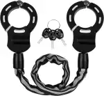 E Scooter Schloss, Schloss für E Scooter mit Schlüssel, Handschellenschloss mit Silikonschutz Gegen Kratzer, Hochsicherheitsschloss ideal für Scooter Roller, Kinderwagen, Motorrad, E-Bike