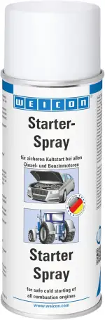 WEICON Starter-Spray, 400 ml, Starthilfespray, Startpilot-Spray für Benzin- und Dieselmotoren, Rasenmäher & Generatoren