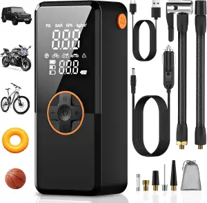 Elektrische Luftpump, Luftpumpe Elektrisch mit 10000mAh Akku, 150PSI Tragbar Min