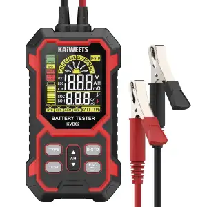 KAIWEETS Batterietester KFZ 12V/24V Digital Autobatterie Tester 50–2000 CCA mit 