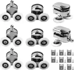 8 Stück Duschtürrollen, Ø 23mm Laufrollen für Schiebetüren, Ersatzrollen für Duschkabinen & Duschtüren aus Glas, Robuste Rollen für Schiebetür Badezimmer, Leise & Rostfrei, Duschkabinen Ersatzteile