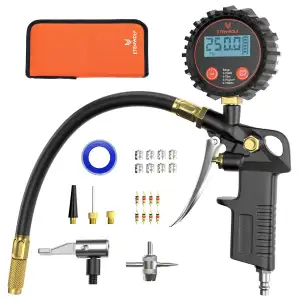 ETENWOLF T500 Digitaler Luftdruckprüfer, 0-17 Bar/250 PSI Reifenfüller Reifendru