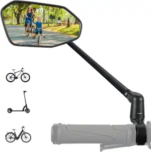 REEZER Fahrradspiegel RS3 links mit extra großer Spiegelfläche - 360° verstellba