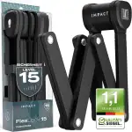 IMPACT® FlexLock 15 - Premium Faltschloss Fahrrad [HOHE SICHERHEIT] - Handliches Fahrradschloss mit Sicherheitslevel 15 bis 120cm - Robustes Fahrrad Schloss hält bis zu 1,5 Tonnen Zugkraft stand