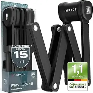 IMPACT® FlexLock 15 - Premium Faltschloss Fahrrad [HOHE SICHERHEIT] - Handliches