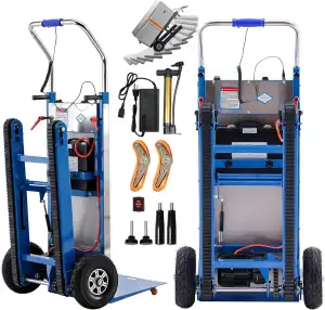 1250W Elektrische Sackkarre mit Gummiketten, Elektrischer Treppensteiger 408kg T