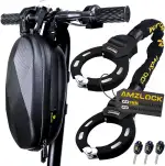 E Scooter Schloss, 8 mm Dicke Kettenschloss für E Scooter, Handschellenschloss mit Tasche für Rol...