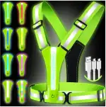 Topward Led Warnweste Sicherheitsweste für Fahrrad Motorrad Auto Joggen - 360°reflektierendes Ban...