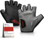 toptrek Fahrradhandschuhe Herren Damen, MTB Handschuhe 6mm SBR-Polstern, Atmungsaktives Halbfinger Fahrrad Handschuhe Sommer, rutschfeste & Stoßdämpfende Radhandschuhe für Rennrad/MTB/Fitness