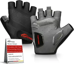 toptrek Fahrradhandschuhe Herren Damen, MTB Handschuhe 6mm SBR-Polstern, Atmungs