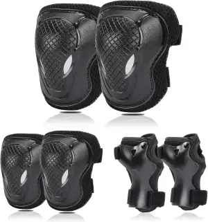 Kinder Protektoren Set - Knieschoner, Ellenbogenschützer, Handschoner für Inline
