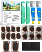 Flickzeug Fahrrad, Fahrradreifen Reparaturset Mit Hochfesten Rutschfesten Reifenheber und Reifenflicken