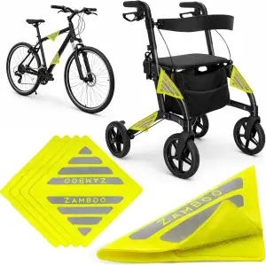 4er Pack Reflektor Set für Rollator & Rollstuhl Universal | 4 Stück Sicherheits-