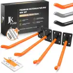 JK Trade® 4er Reifen Wandhalterung Set für Auto Felgen inkl. Schrauben und Dübel Set, Felgenschoner Wand Haken zum Schrauben für Autoreifen, Gartengeräte, Alufelgen, 40 kg Belastung (Orange V1)