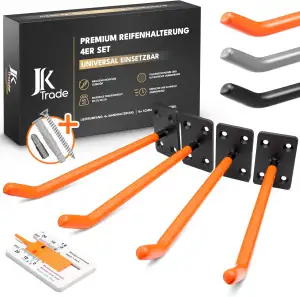 JK Trade® 4er Reifen Wandhalterung Set für Auto Felgen inkl. Schrauben und Dübel