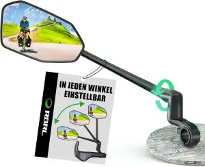 RBRL Fahrradspiegel für Lenker mit ProVision-Echtglas, Aluminiumlegierung Fahrra