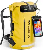 Earth Pak wasserdichter Rucksack – 35L / 55L Waterproof Backpack mit leistungsstarkem Rolltop Rollverschluss, Reißverschluss Tasche und IPX8 wasserfester Handyhülle