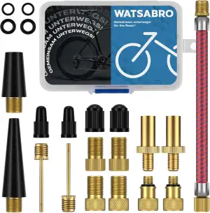 WATSABRO Fahrradventil Adapter Set, Autoventil Adapter und Französisches Ventil 