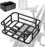 CXWXC Fahrradkorb Hinten mit Cargo Netz und Liner,Tragkraft bis zu 30 kg,Fahrradkorb für Fahrrad, E-Bike, Elektrofahrrad