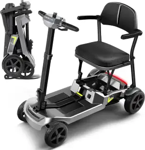 VEEFA Seniorenmobil 4 Rad, 17kg Leichtbau Doppelbatterie 36km Reichweite 8km/h, 