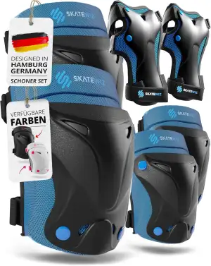 SKATEWIZ Protektorenset 6-teilig - entwickelt in Hamburg - Knie-, Ellenbogen- & 