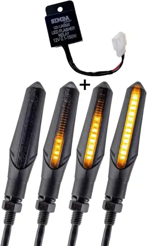 Simda Pro Led Motorrad Blinker E Mark mit Relais Laufeffekt Roller Lauflicht Seq