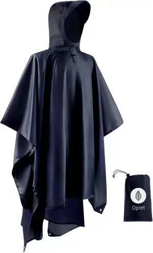 Opret Wasserdicht Regenponcho Damen Herren, Leicht Atmungsaktiv Regencape 3-in-1