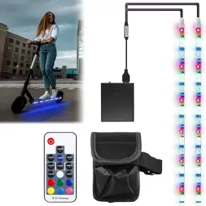 Elektro Scooter Streifen Lichter, RGB Electric Scooter Lichtleiste mit Fernbedie