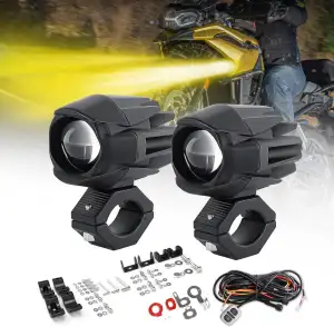 CO LIGHT 2 Stück Motorrad LED Nebelscheinwerfer 60W Bernstein/Gelb Weiß Zweifarb