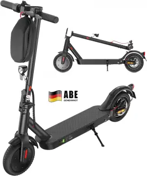 E Scooter mit Straßenzulassung, ABE Elektroroller Belastung bis 120kg, 30 km Rei
