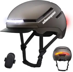 Shinmax Fahrradhelm Damen Herren mit Blinker & Licht, Fahrrad Helm Erwachsene mi