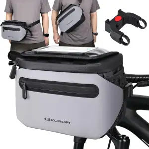 GXCROR Fahrrad Lenkertasche 4.7L mit Schnellrelease | Stabiler Träger für City &