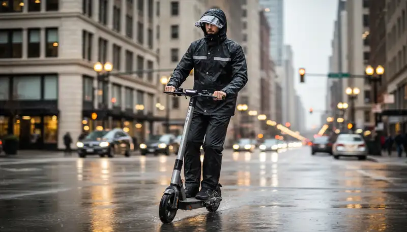 Optimaler Regenschutz für E-Scooter-Fahrer